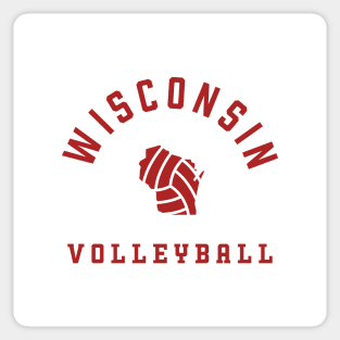 Wisconsin Volleyball - Red - Indoor Beach Grass Sticker